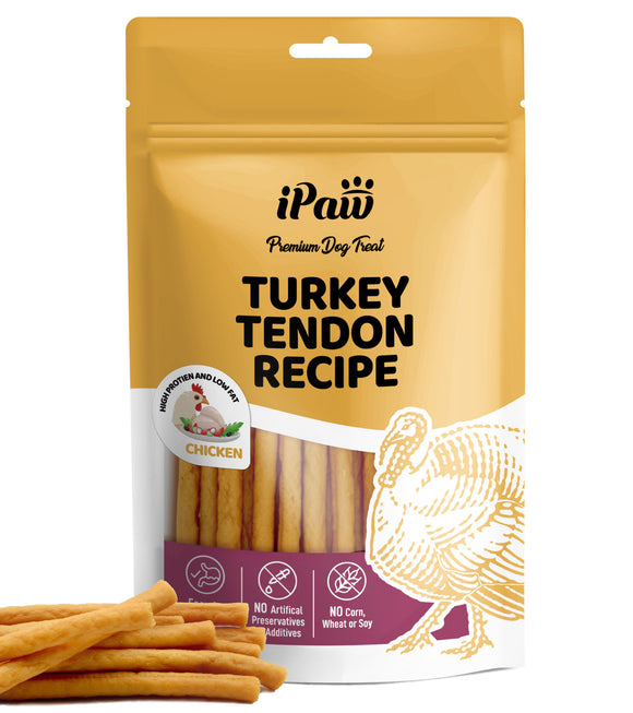 iPaw โ Turkey Tendon with Chicken for Dogs (Thin Stick)