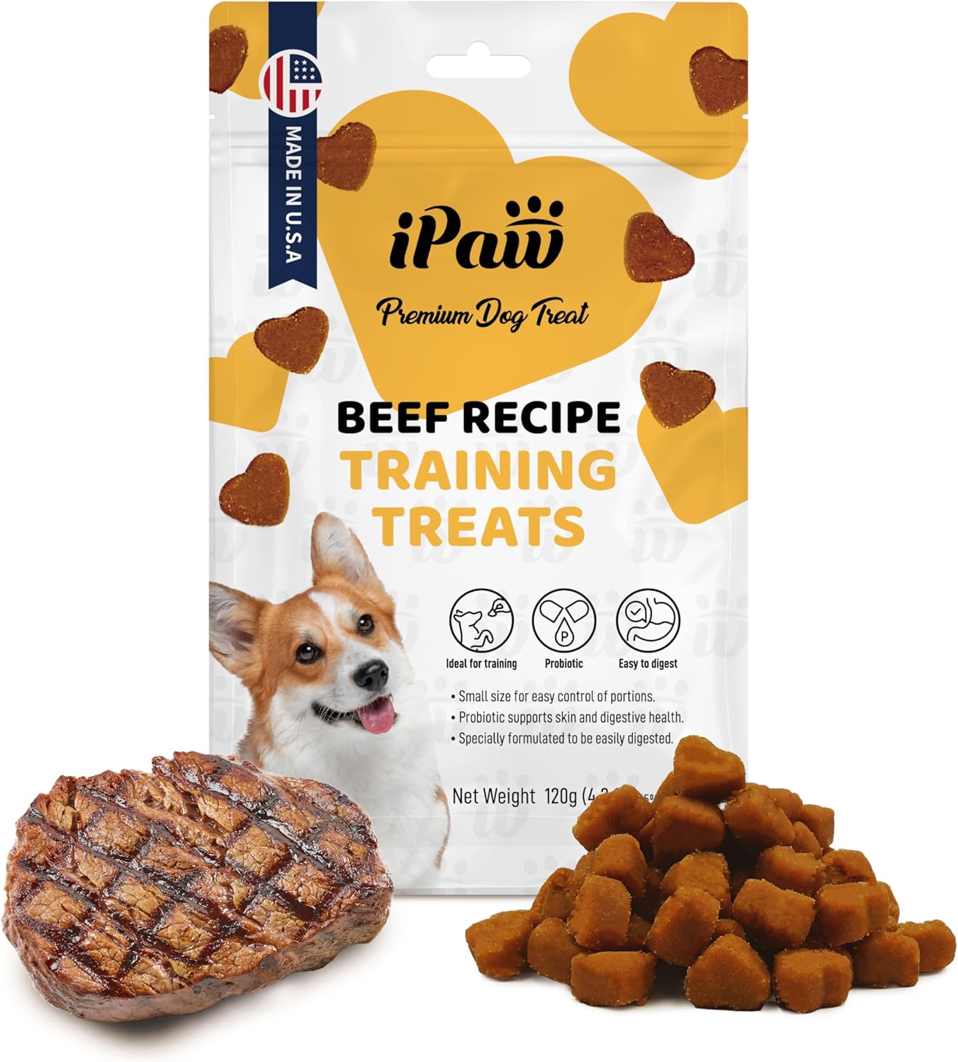 iPaw Dog Treats for Puppy Training All Natural Human Grade Soft Dog PetDelux