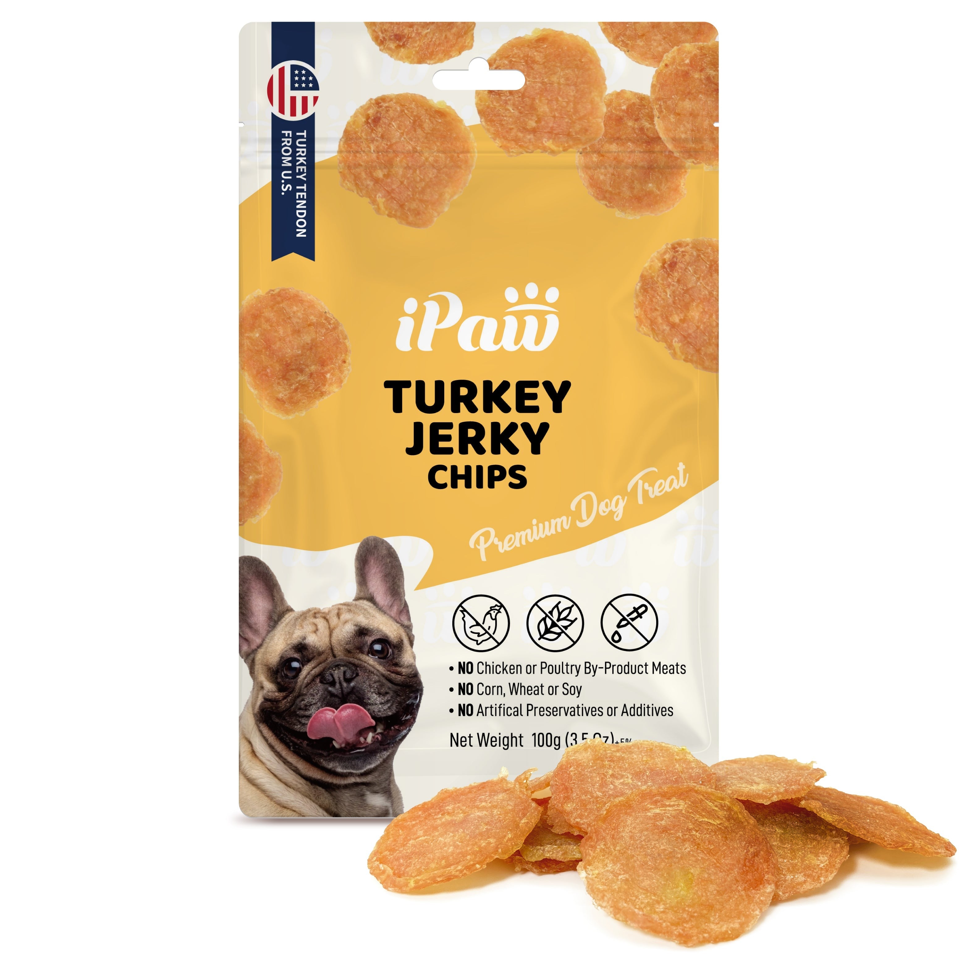 Turkey American Jerky Dog Treats IPaw Turkey Tendon For Dogs
