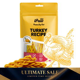 iPaw - Turkey Meat with Pumpkin (Braided Stick)