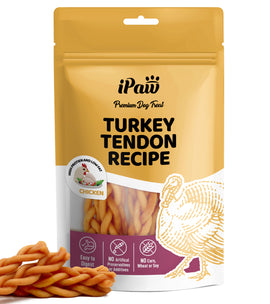 iPaw - Turkey Tendon with Chicken for Dogs  (Braided Stick)