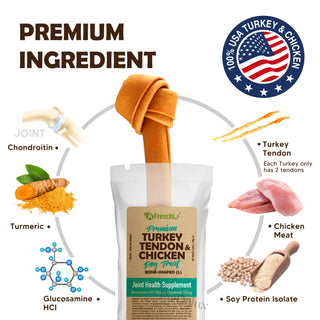 Ultimate Sale - Near-Expired Products - AFreschi - Turkey Tendon for Senior Dog (Small Bone-Glucosamine & Chondrotin)