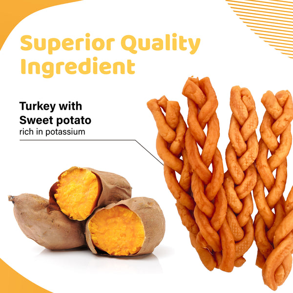 iPaw -Turkey Meat with Sweet Potato (Braided Stick)