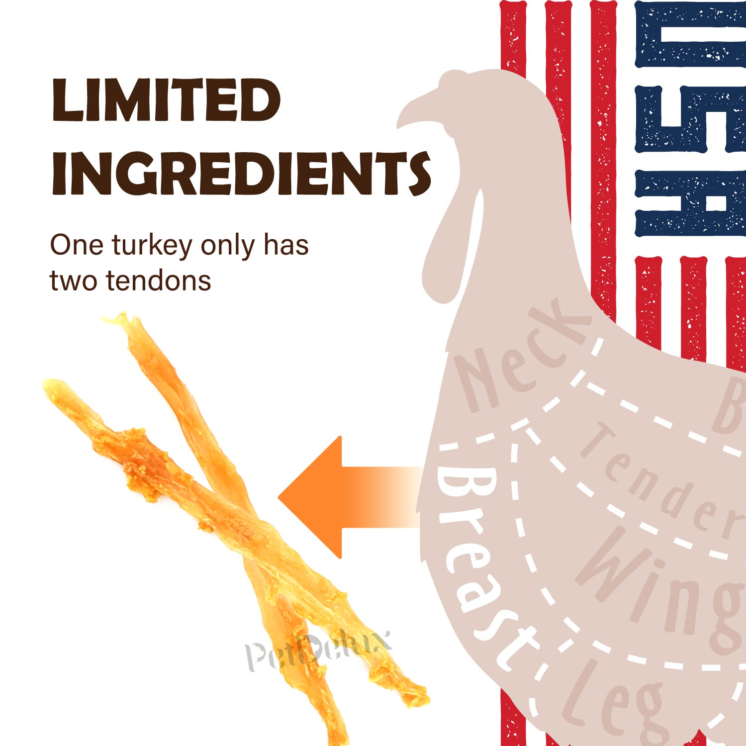 AFreschi - Turkey Tendon for Dogs (Warp Series - Chicken Stick) - 0