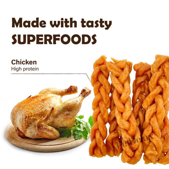 Final Batch on Sale - Near-Expired Products - AFreschi - Turkey Tendon for Dogs (Classic Series - Braided Stick) Best By Mar 2026