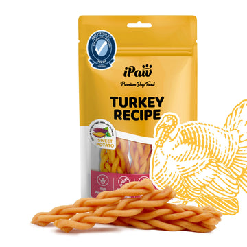 iPaw -Turkey Meat with Sweet Potato (Braided Stick)