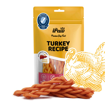 iPaw -  Turkey Meat with Duck Liver (Braided Stick)
