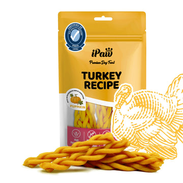 iPaw - Turkey Meat with Pumpkin (Braided Stick)