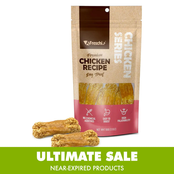 Near-Expired Products - AFreschi - Chicken Dog Treats (Chicken Series - Chicken Wrapped Rice Bone)