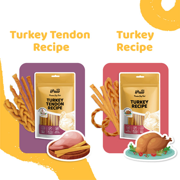 iPaw – Turkey Tendon with Chicken for Dogs (Thin Stick)