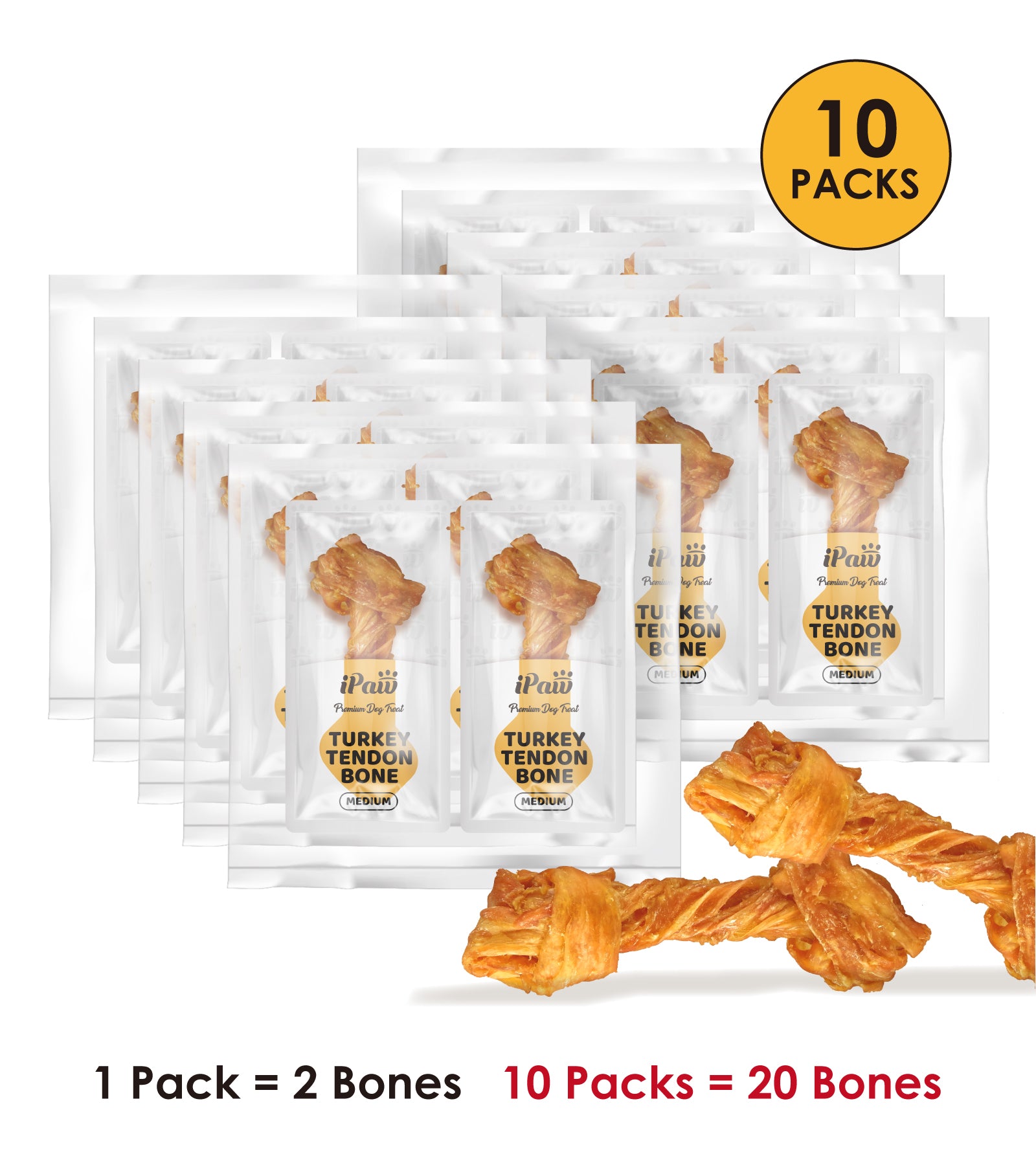 AFreschi & iPaw - Turkey Tendon for Dogs (Medium Bone)