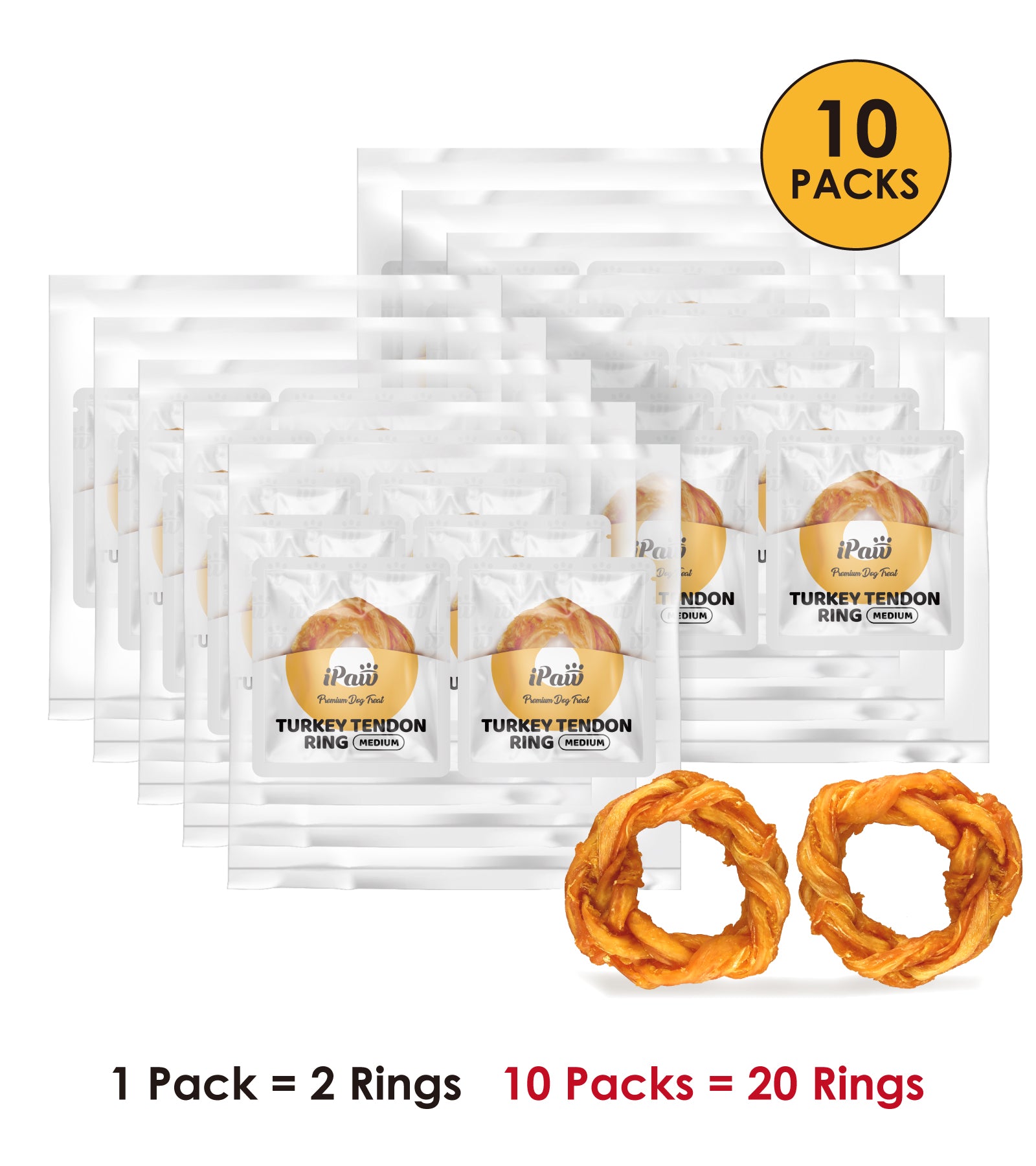 iPaw -  Turkey Tendon for Dogs (Medium Ring)