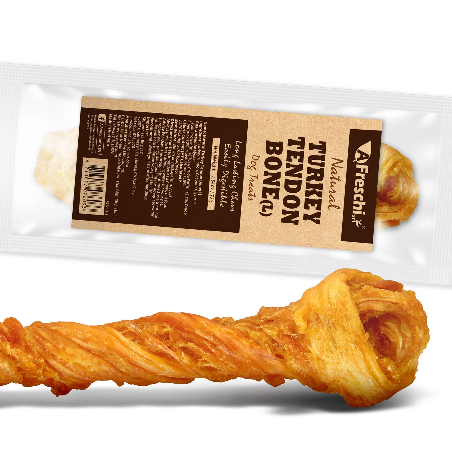 AFreschi - Turkey Tendon for Dogs (Large Bone) - Box - 0