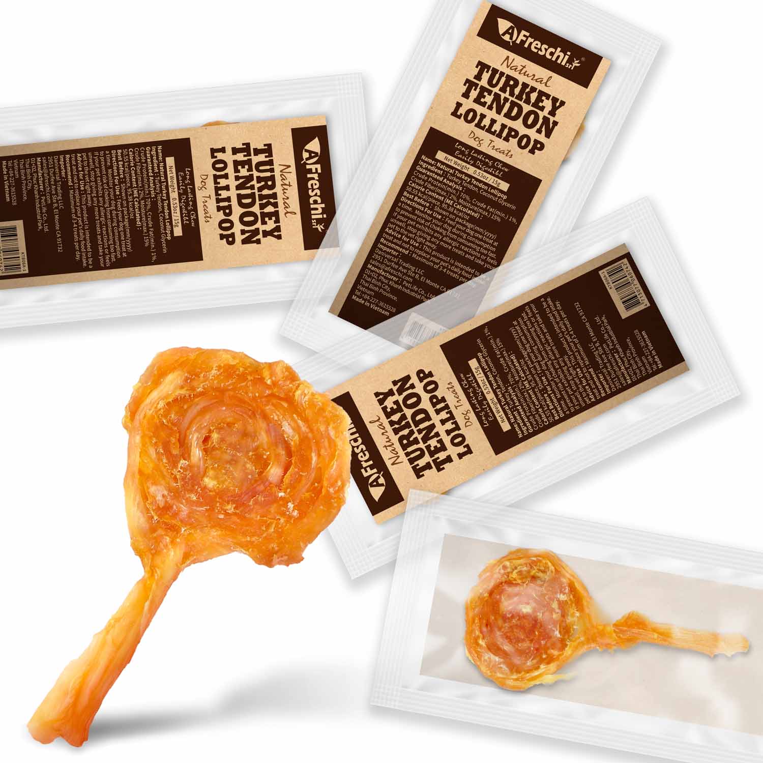 AFreschi & iPaw - Turkey Tendon for Dogs (Lollipop)